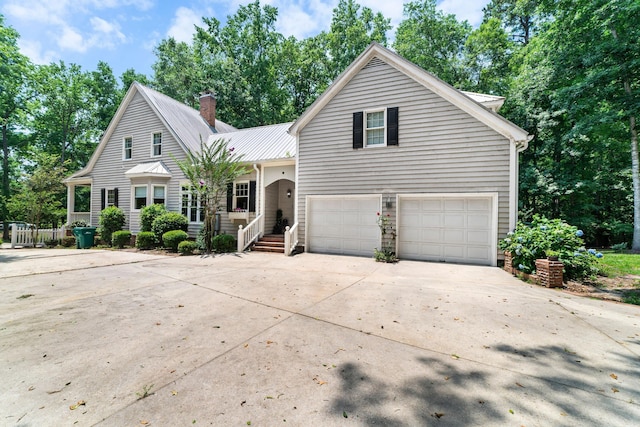 view of property featuring a garage