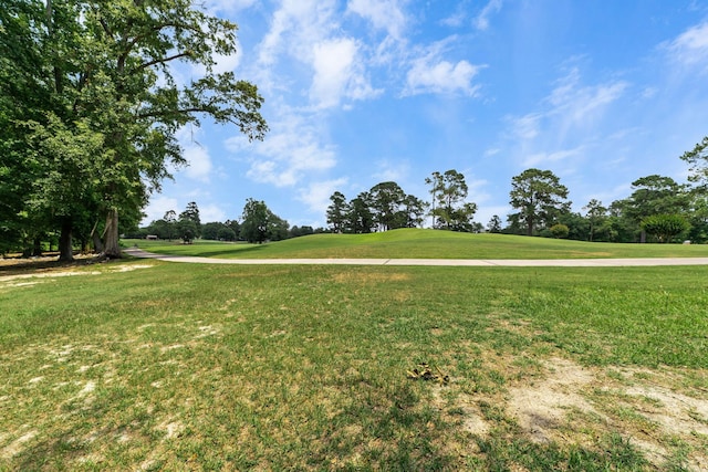 view of property's community featuring a lawn