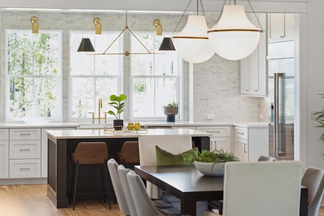 dining area featuring light hardwood / wood-style floors