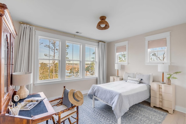 bedroom featuring light hardwood / wood-style flooring