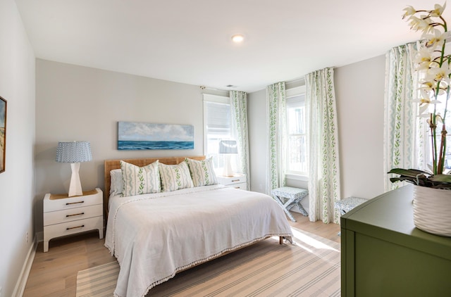 bedroom featuring light hardwood / wood-style flooring