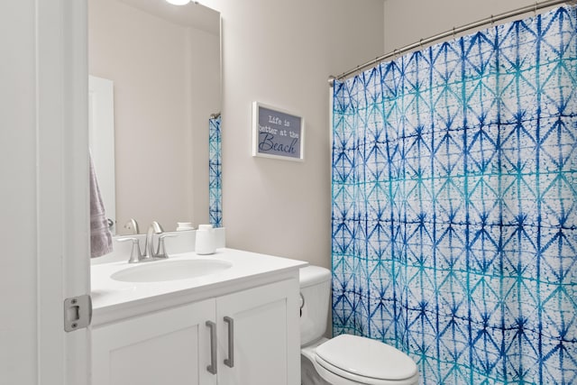 215 Cypress Plantation Rd, Moncks Corner, SC 29461 - full bathroom with vanity, toilet, and a shower with shower curtain