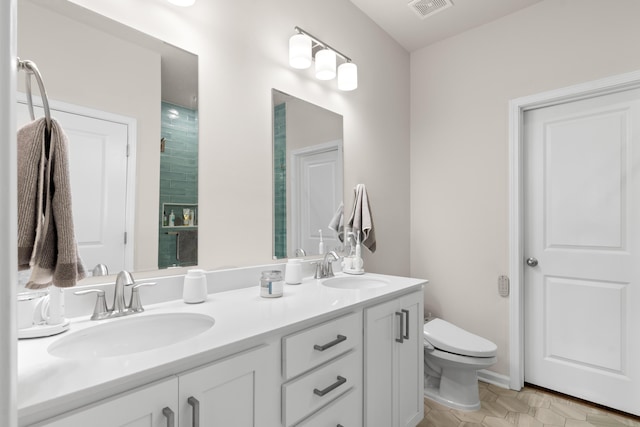 215 Cypress Plantation Rd, Moncks Corner, SC 29461 - bathroom featuring double vanity, toilet, and tile patterned flooring