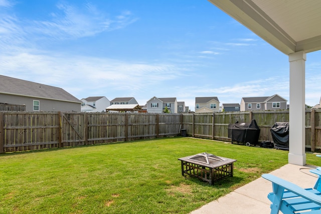 215 Cypress Plantation Rd, Moncks Corner, SC 29461 - view of yard featuring a residential view, a fire pit, and a patio area