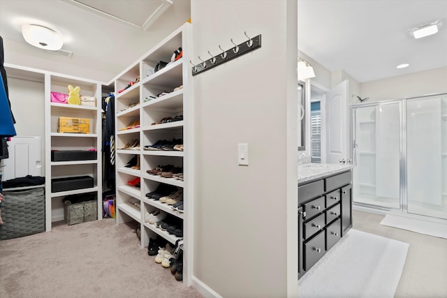 spacious closet featuring a sink