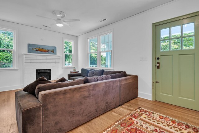 2122 Tugaloo Ave Unit 2120, Columbia, SC 29205 - living room with plenty of natural light, ceiling fan, and light wood-style flooring