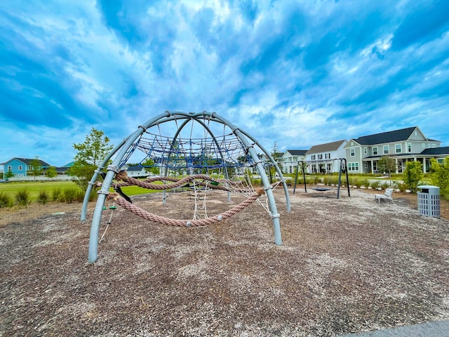 community playground with a residential view