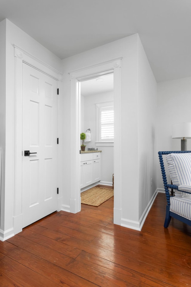 1514 Village Sq, Mount Pleasant, SC 29464 - hall with hardwood / wood-style floors and baseboards