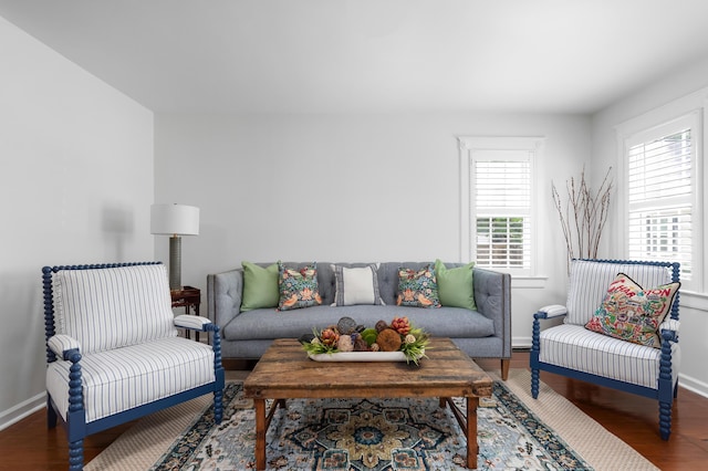 1514 Village Sq, Mount Pleasant, SC 29464 - living room featuring wood finished floors and baseboards