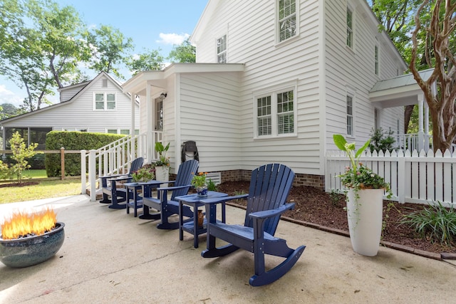 1514 Village Sq, Mount Pleasant, SC 29464 - view of patio with an outdoor fire pit