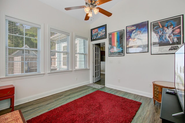 3801 Canary Ct, North Charleston, SC 29420 - empty room featuring wood finished floors, a ceiling fan, and baseboards