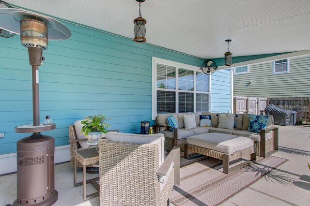 3801 Canary Ct, North Charleston, SC 29420 - view of patio with an outdoor living space and fence