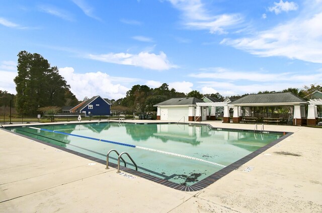 3801 Canary Ct, North Charleston, SC 29420 - community pool featuring a gazebo, fence, and a patio area