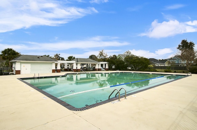 3801 Canary Ct, North Charleston, SC 29420 - community pool with a pergola, a patio, and fence