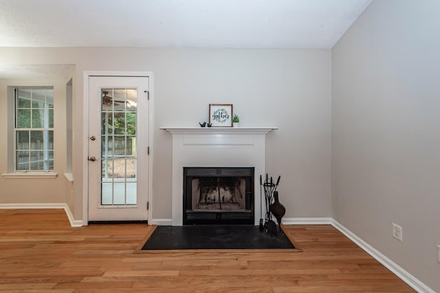 living room featuring light hardwood / wood-style flooring