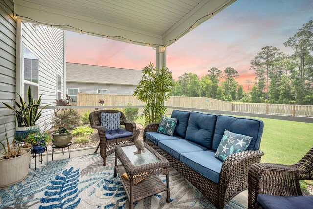 141 Pine Crest View Dr, Summerville, SC 29486 - fenced backyard with outdoor lounge area and a patio area