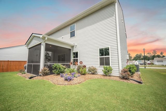 141 Pine Crest View Dr, Summerville, SC 29486 - rear view of property with a sunroom and central air condition unit