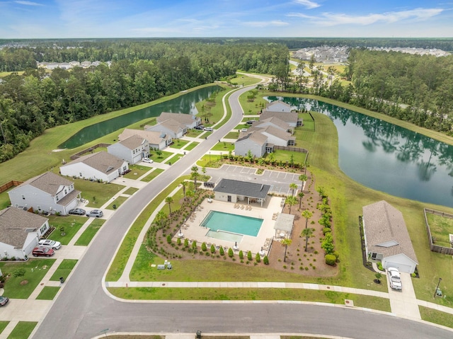 141 Pine Crest View Dr, Summerville, SC 29486 - bird's eye view of a nearby body of water and a pool area