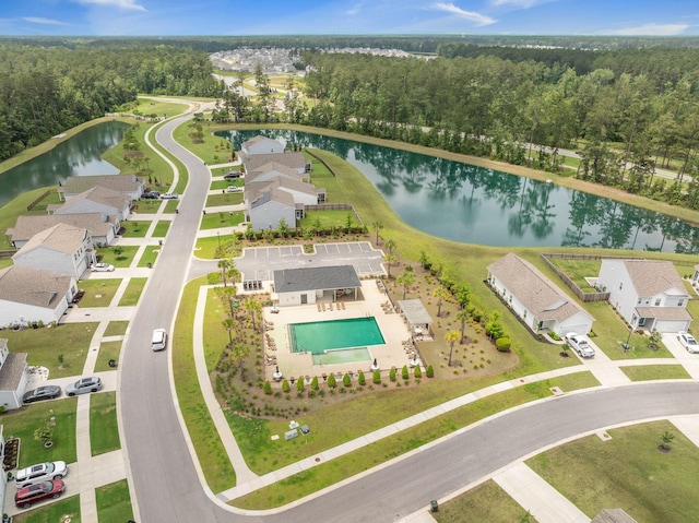 141 Pine Crest View Dr, Summerville, SC 29486 - aerial view of a large body of water, a pool area, and a forest