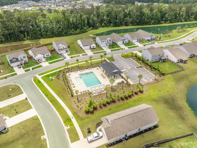 141 Pine Crest View Dr, Summerville, SC 29486 - aerial perspective of suburban area featuring a large body of water and a pool