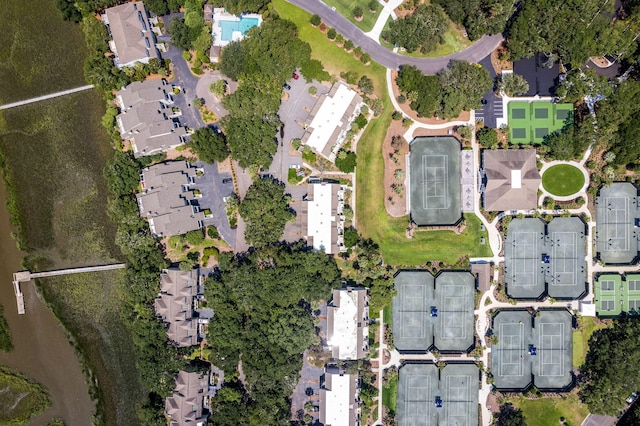 aerial view featuring a residential view