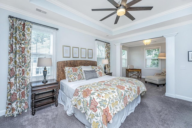 2234 Mother Of Pearl Dr, Mount Pleasant, SC 29466 - bedroom with carpet flooring, multiple windows, crown molding, and baseboards