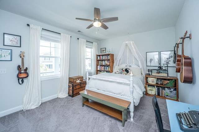 2234 Mother Of Pearl Dr, Mount Pleasant, SC 29466 - carpeted bedroom with baseboards and a ceiling fan