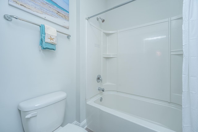 2234 Mother Of Pearl Dr, Mount Pleasant, SC 29466 - bathroom with toilet, shower / bath combination with curtain, and baseboards