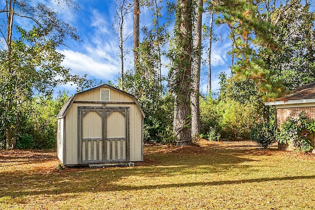 view of shed
