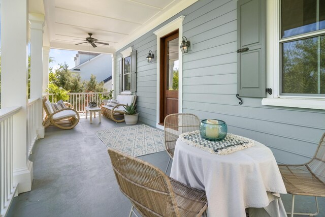 1543 Wando Landing St, Charleston, SC 29492 - view of patio / terrace featuring covered porch and a ceiling fan