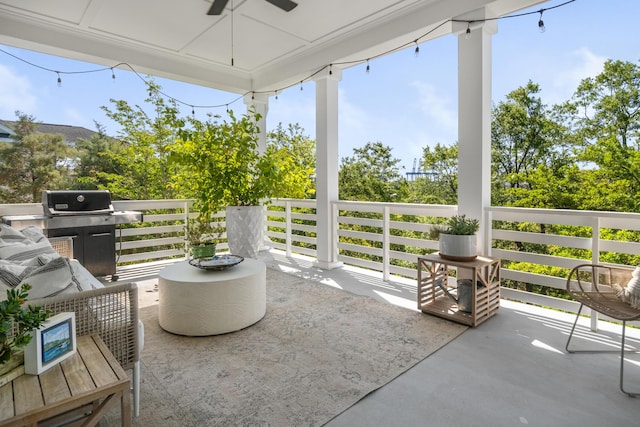 1543 Wando Landing St, Charleston, SC 29492 - view of patio featuring a ceiling fan and a grill