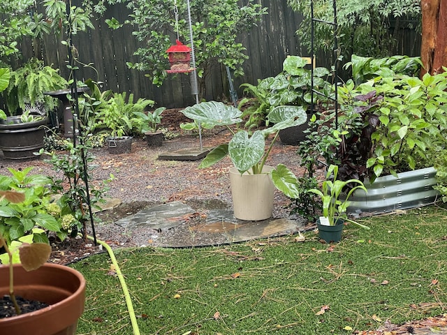 view of yard with fence