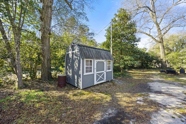 view of shed