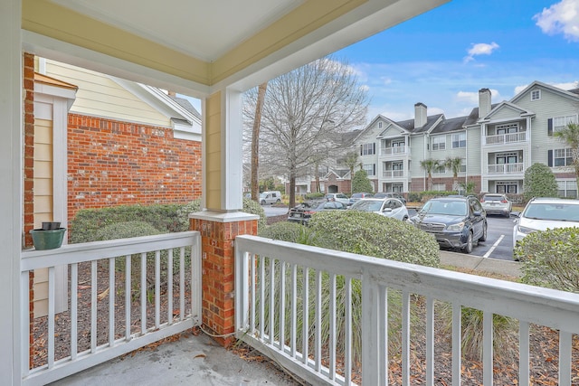 balcony featuring covered porch