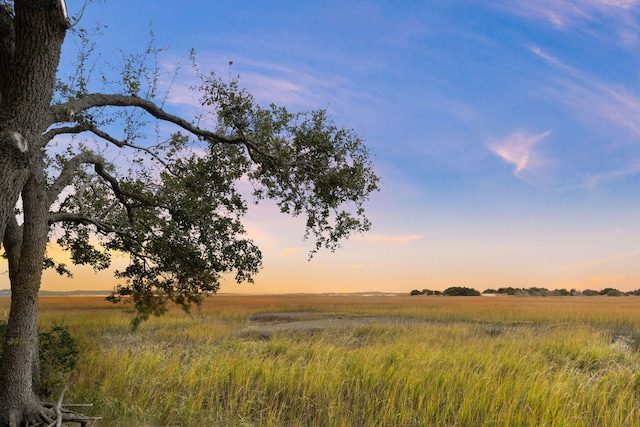 nature at dusk featuring a rural view