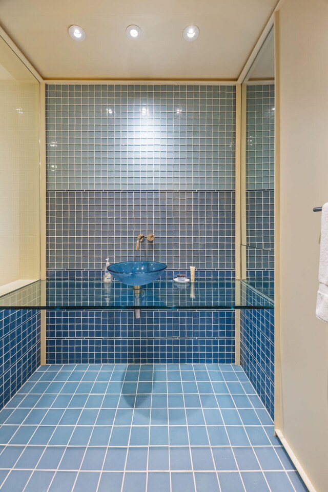 bathroom featuring tile patterned flooring