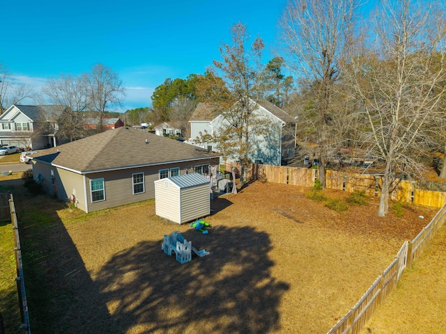 exterior space with a storage unit