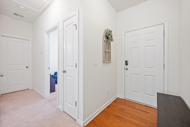 interior space with light colored carpet