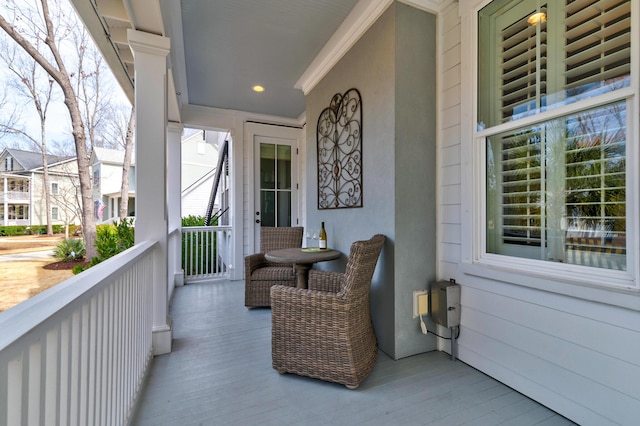 exterior space featuring covered porch