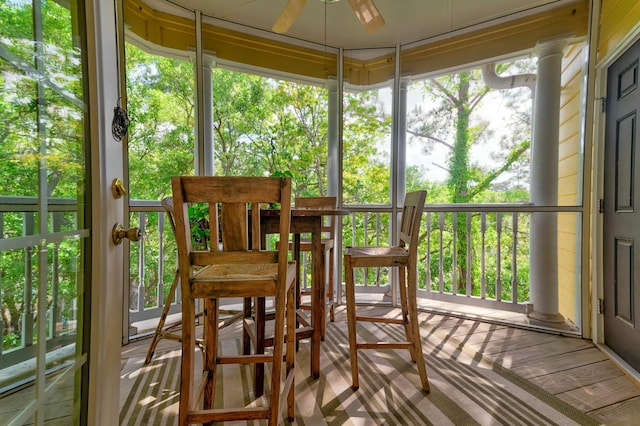 sunroom featuring a healthy amount of sunlight