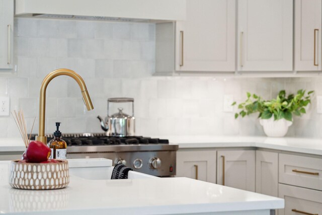 521 Carpenter St, Charleston, SC 29412 - kitchen view of decorative backsplash and light countertops