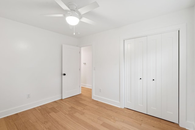521 Carpenter St, Charleston, SC 29412 - unfurnished bedroom featuring light wood-style floors, baseboards, a closet, and ceiling fan