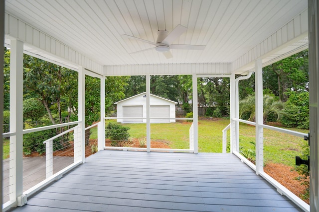 521 Carpenter St, Charleston, SC 29412 - unfurnished sunroom featuring ceiling fan