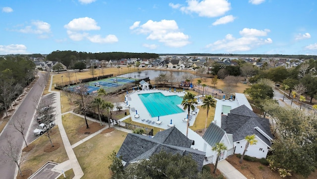 aerial view with a residential view