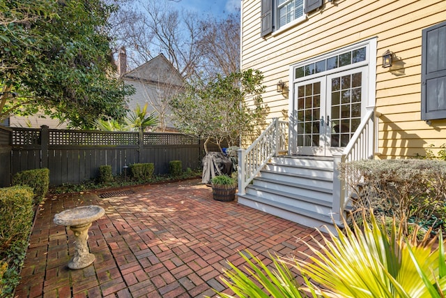 view of patio / terrace featuring french doors