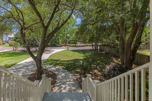 view of yard with fence