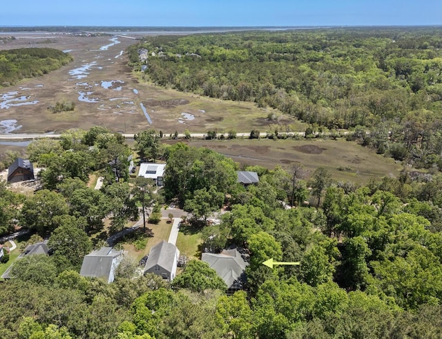 aerial view featuring a forest view