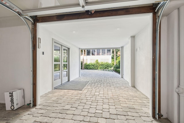 garage with french doors