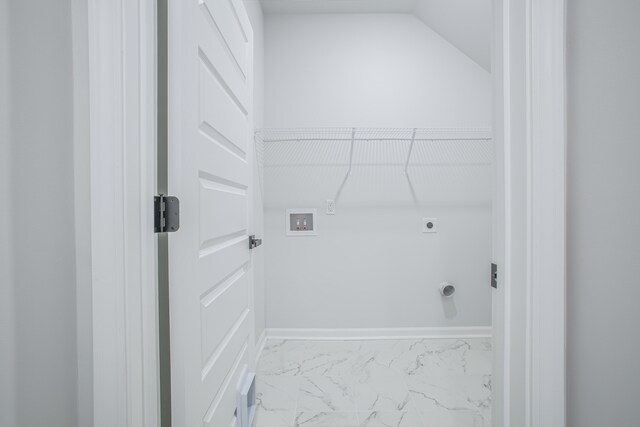 laundry area featuring hookup for an electric dryer and hookup for a washing machine