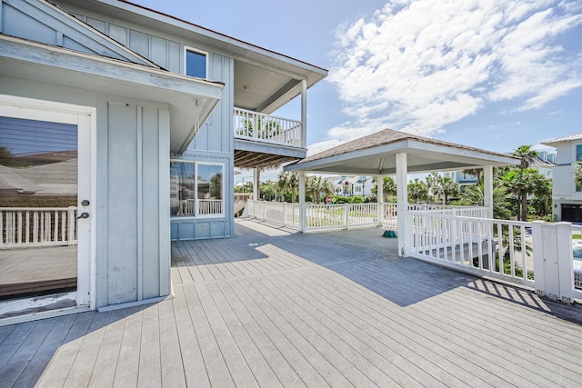 deck featuring a gazebo